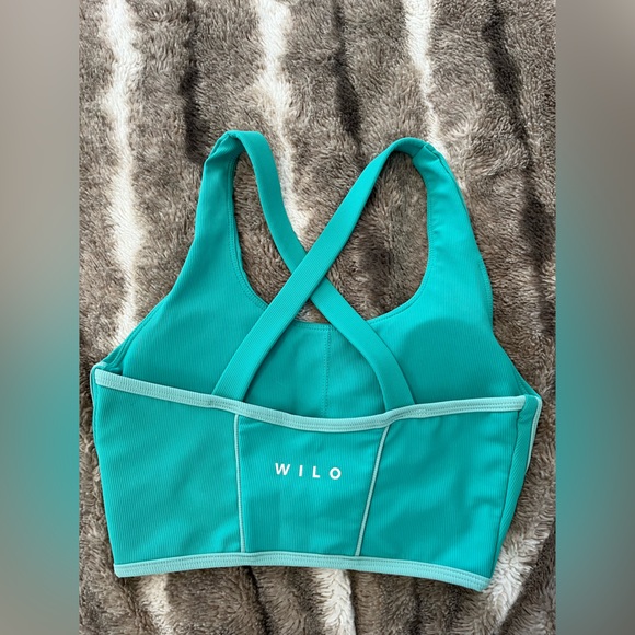 Wilo Turquoise Ribbed Top/Sports Bra - Picture 2 of 3